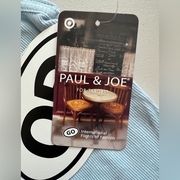 👚🦉PAUL & JOE Icy Blue🧊Cotton Knit Rib Tank Top Snaps NWT - Picture 6 of 6
